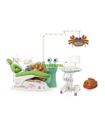 FDA & CE approved ,Lovely Snail Children Dental Chair/Unit,External Little Cute Fish Floor Box,Hand Cart,Microfiber Leather