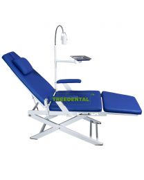 Portable Dental Patient Chair with Cold Light Lamp and Instrument Tray,Plastics Spittoon System Optional，Portable Dental Turbine Unit Optional