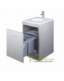 Stainless Steel Medical Dental cabinet,with Ashbin,Sink & Automatic Induction Water-Tap,495*495*830mm