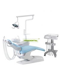 Human Friendly Dental Chair Unit Cart Type, Handpiece tubings disinfection, High-end Fiber Leather Skin-friendly Leather Cushion,9 Memory Positions