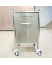 New Mobile 2-Drawers & 1-Door Stainless Steel Medical Dental cabinet Cart,450*450*820mm