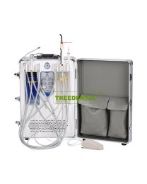 New luxury Six Holder Portable Dental Turbine Delivery Unit Trolley with Build-in COMPRESSOR， LED curling Light & Scaler