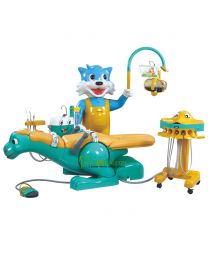 Lovely Dinosaur & Blue Cat design Children dental Chair Unit,Build-in Floor Box