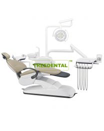 New Dental Chair Unit with LED Operation Lamp，9 programs inter-lock control system，Sewed eco-leather cushion, CE Approved