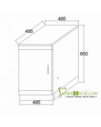 1-Door Single Stainless Steel Medical Dental cabinet,495*495*830mm